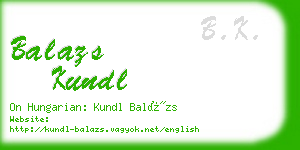 balazs kundl business card